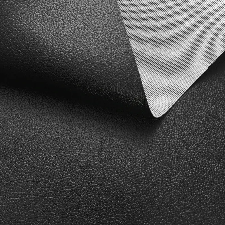 مقاعد سيارة جلدية منسوجة من جلد كلوريد البولي فينيل لأثاث السيارة والتزيين بالملابس، نسيج محاك من الجلد الصيني PU 0.7