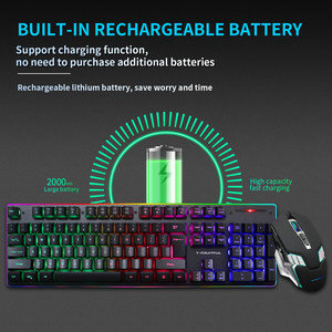 2025 Custom 104 Keys Gaming Mechanical RGB Computer Wireless USB Recargable Teclado y Mouse Combos - Product Image 5