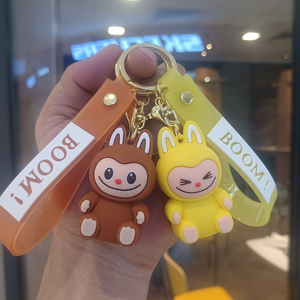 批发库存可爱钥匙扣拉布玩具娃娃3d迷你拉布钥匙扣软聚氯乙烯动漫钥匙扣 - Product Image 1