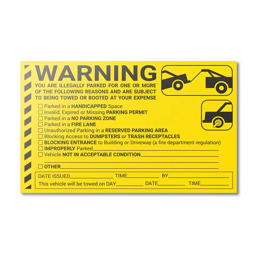 Parking Violation Stickers 50 Pcs Private Parking Warning Stickers Adhesive Car Window Fluorescent Labels