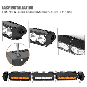 9-32V màu kép dẫn thanh ánh sáng 6-53.5 inch đường màu trắng hổ phách vàng tại chỗ lũ kết hợp chùm mới 2 năm 6000K <span class=keywords><strong>LED</strong></span> làm việc lặn ánh sáng - Product Image 6