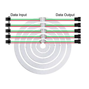 WS2812B RGB LED piksel halka 8 16 24 35 45 Leds adresli tam renkli yuvarlak daire DC5V WS2812 IC modülü - Product Image 3
