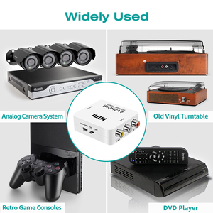 Adaptador convertidor de Audio y vídeo, RCA a HDMI, compatible con PAL/NTSC para TV, DVD, 1080P, Mini RCA, CVBS