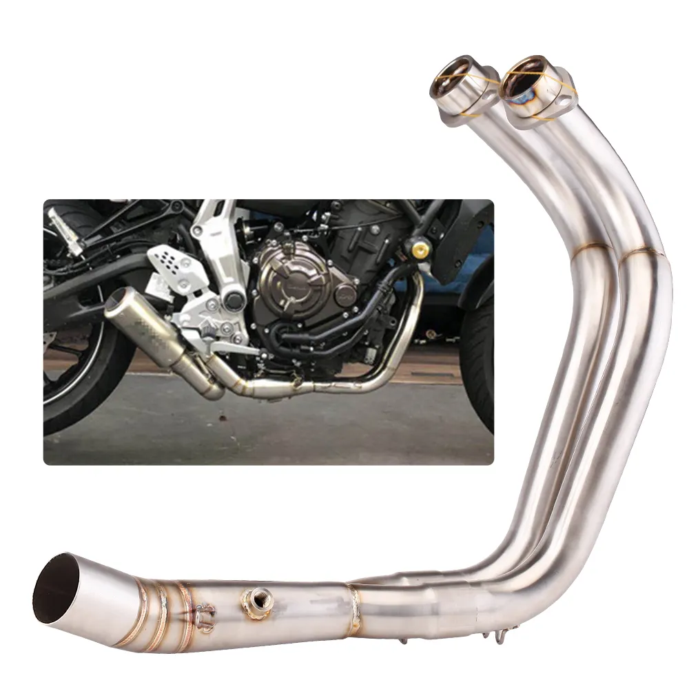 For YAMAHA MT07 FZ07 Exhaust Pipe Header Front Exhaust Elbow XSR700 Tracer Motorcycle Exhaust Muffler