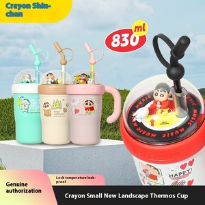 Crayon shin-chan 830ml yalıtımlı saman fincan yaratıcı tasarım yüksek değer moda su bardağı ile çocuklar için - Product Image 2