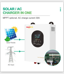 Nuuko Inversor Solar Híbrido de 1-6kw, Inversor MPPT WIFI para Sistema Solar, Salida de 220V CA, Entrada de 24V