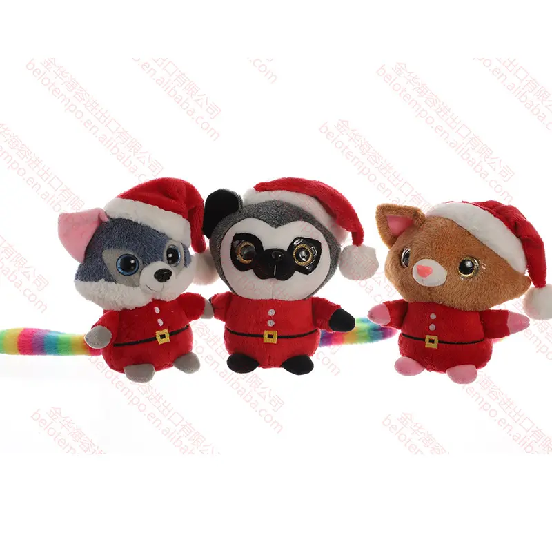 Kerst Knuffel Dier Cpc Fox Koala Hond Kerst Pluche Speelgoed Schattige Grote Ogen Kerstdieren Pop Pluche Decoraties Peluches