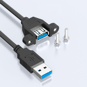 0.3M 0.6M 1M 1.5M 2M 3M 5M Usb 3.0延长电缆公对母，带面板安装螺钉锁定连接器适配器 - Product Image 1