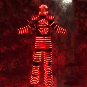 FUNTOYS costumi luminosi da ballo Robot a LED costumi leggeri set Controller di programmazione casco Cosplay Nightclub di Halloween