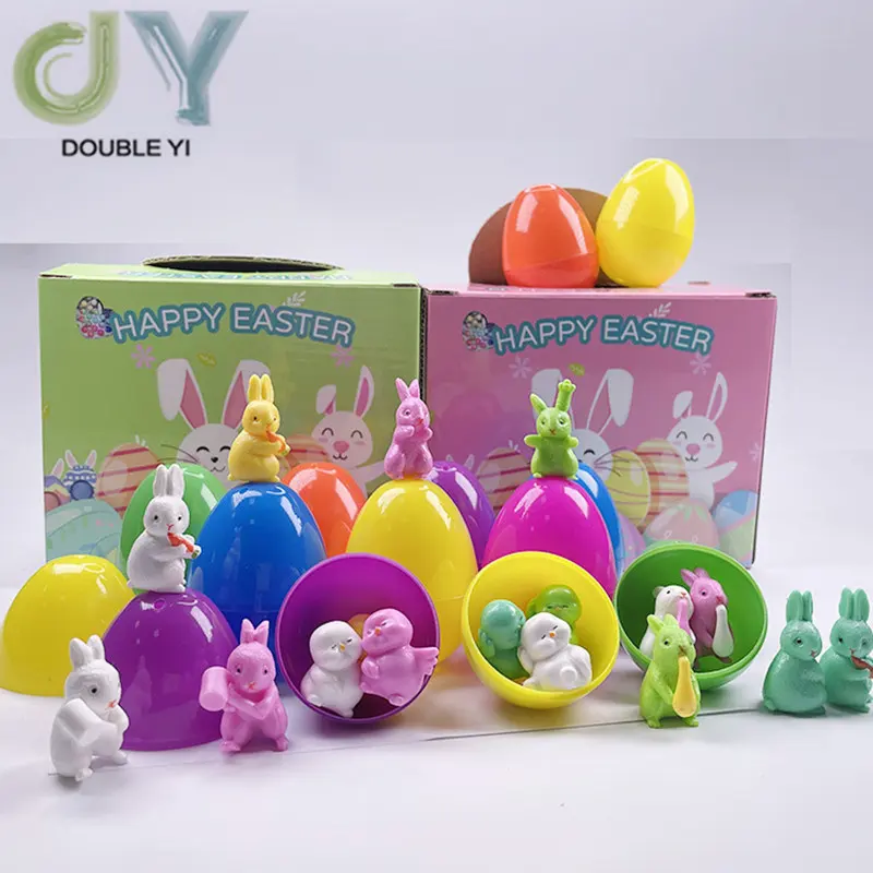 Easter egg toy set hand tearing blind box Children's party toy DIY open plastic egg simulation egg blind case