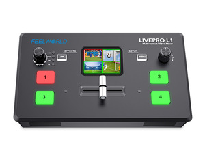 4 entradas HDMI Producción multicámara USB3.0 Mezclador de video Conmutador Control remoto por PC/APP conmutador de video en vivo