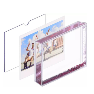 Su kar küresi reçine akrilik fotoğraf çerçevesi 4*6 plastik resim ekle kar küresi ile yüzen GLITTER - Product Image 2