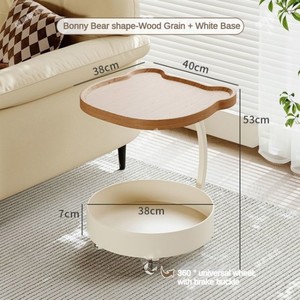 בית מגורים ריהוט פשוט עיצוב זול מחיר זול נייד ספה שולחן עבודה צד לאחסון צבעוני עץ קטן עגול ליד שולחן שינה - Product Image 6