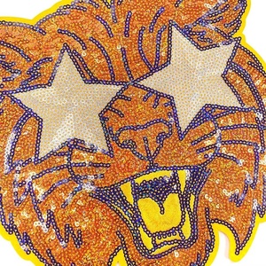 Commercio all'ingrosso brillante Elvis Presley Team logo grande paillettes Patch di alta qualità squadra di Baseball ricamato logo toppa di ferro per Jeans - Product Image 2
