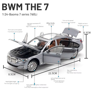 For BWM 760LI Diecast <strong>Model</strong> Metal Toy Cars with Sound and Light Pullback Decorate Ornament Coche Modelo Del Metal - Product Image 3