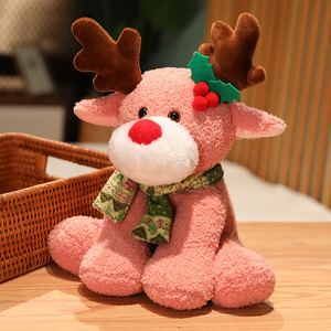 LK新しいクリスマストナカイぬいぐるみかわいい子鹿人形子供用スロー枕カスタムホリデーギフトムースソフトぬいぐるみ