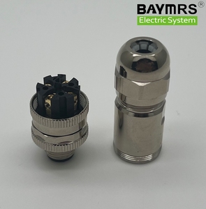BAYMRS 4针M12屏蔽A码连接器公直90 ° 弹簧端子防水连接器M12连接器 - Product Image 2