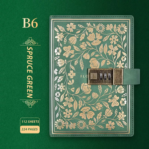 Luxus Retro B6 Papier Pu Cover Notebook mit Faden Nähen Bindung Custom ized Logo und Passwort Lock Hardcover Tagebuch - Product Image 1