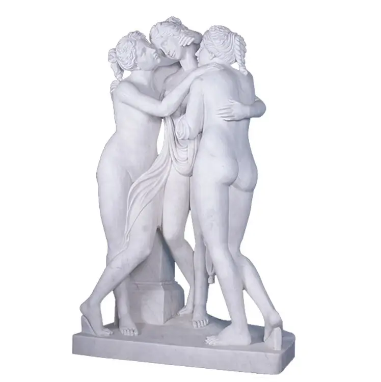 Bianco il tre grazie statua di marmo
