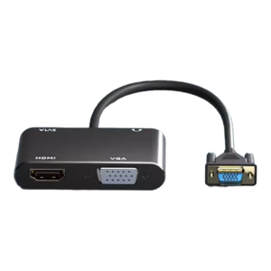 Convertidor de PC de pantalla dual de 1080p Adaptador VGA a VGA HDMI 2 en 1 con fuente de alimentación de audio para cables de audio y video