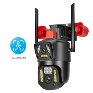 Nachtsicht 3MP Menschliche Erkennung Zwei-Wege-Voice-<span class=keywords><strong>Intercom</strong></span>-WLAN-Netzwerk CCTV-Alarm Dual-Lens-Überwachungs kamera