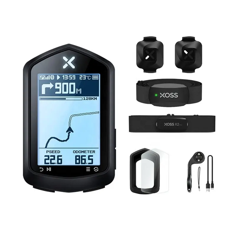 XOSS NAV Bike Computer Odómetro inalámbrico Navegación GPS MTB Road Bike Computer Velocímetro Odómetro HD 2,4 ''Pantalla IPX7 33H