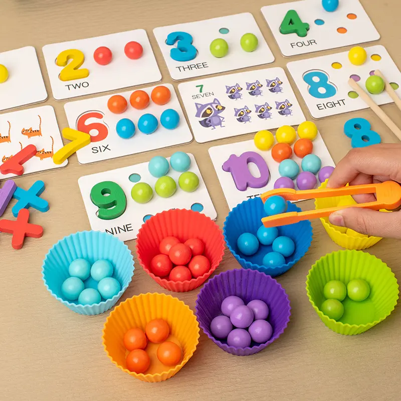 Montessori Mathematics Teaching Aids: Beaded Babies, Digital Infants, Cognitive Matches, and Intelligence Puzzle Toys