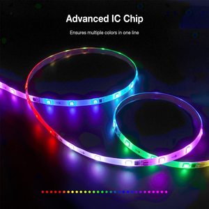 Yeni akıllı ev RGB ışık çubuğu seti 24 anahtar Tuya WIFI APP kontrol kiti RGB 5m LED şerit işık IP65 renkli oturma odası - Product Image 3
