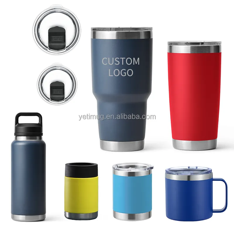 Yetitumbler 30oz 20oz Tumblers Termos Aço Inoxidável Parede Dupla Vacuum Vasos Manter Frio Copos Copos 36 30 20 14 10 Oz Wine Mug