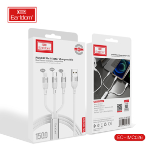 マルチ充電ケーブル3in1充電ケーブルマルチUSBケーブルほとんどの電話用のType-C、マイクロUSB、IPポートを備えた高速充電コード - Product Image 6