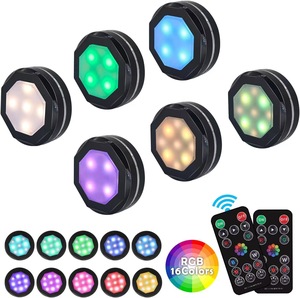 TAIKOO LED Puck Under Cabinet Light Fernbedienung Batterie betriebene RGB LED Kürbis leuchten mit Timer für Halloween - Product Image 3