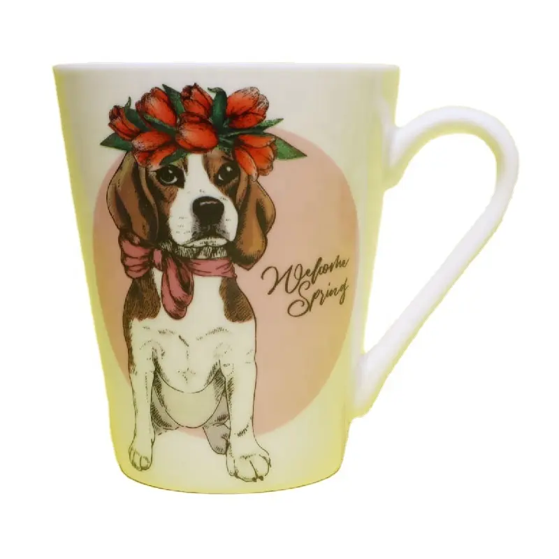 Taza de cerámica personalizada, taza de café reutilizable con estampado de cerdo/perro/caballo/avestruz, el mejor regalo, venta al por mayor