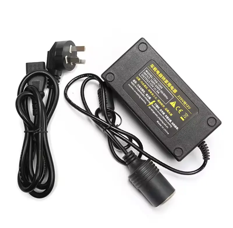 Adaptateur d'alimentation pour voiture Convertisseur d'allume-cigare Convertisseur d'alimentation AC DC 110V/ 220V à 12V 6A Adaptateur d'alimentation Briquet