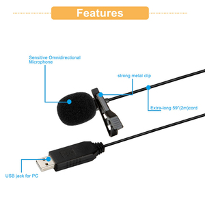 Lju02全方向性ラペル会議録音USBサウンドカードコネクタ付きティーチングマイク - Product Image 5
