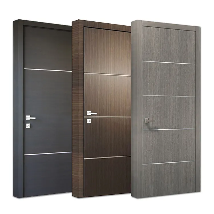 Portes prémontées modernes en bois pour chambre à coucher d'intérieur modèles design appartement maison hôtel intérieur chambre à coucher mélamine mdf porte en bois