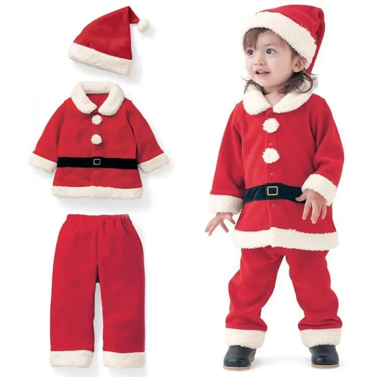 FuYu alta calidad bebé Santa disfraz niño Navidad vestir ropa traje para invierno