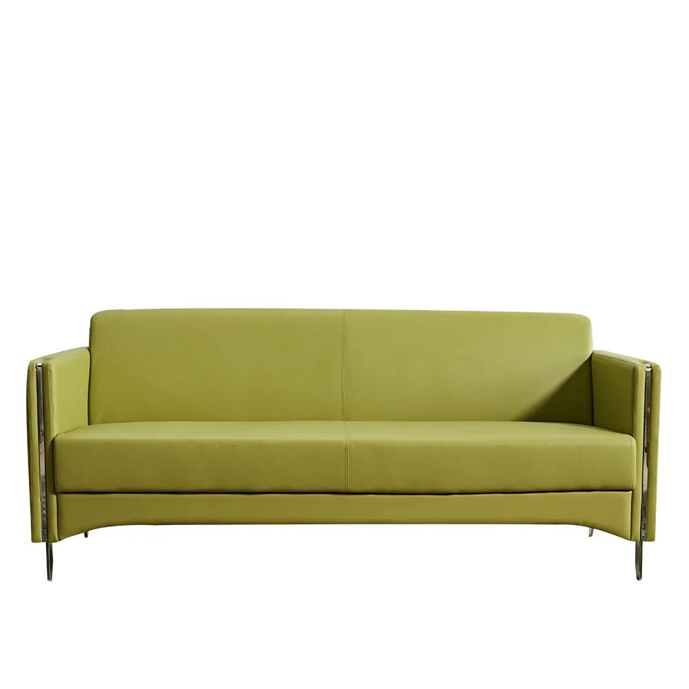 Mordem conjunto de sofá de escritório modular, móveis 3 assentos em tecido verde colorido, baixo preço