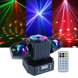 WUZSTAR 4-en-1 Cabeza móvil LED Cadena de luces Control remoto Luces de escenario DMX Láser para Bar KTV DJ Disco Fiestas y actuaciones - Product Image 5