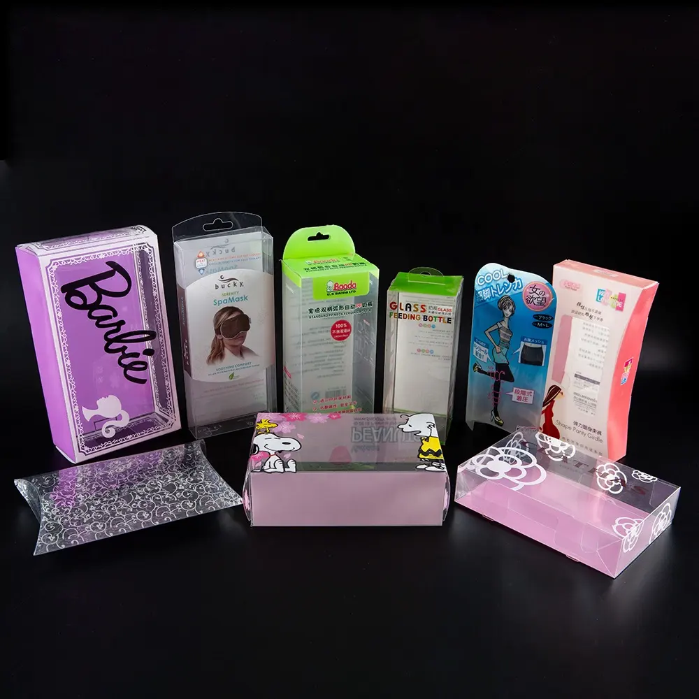Cajas de embalaje para ropa de baño Sexy para hombre y mujer, cajas de sujetador de ropa interior de PVC transparente personalizado, Cartón plegable OEM de Yiwu