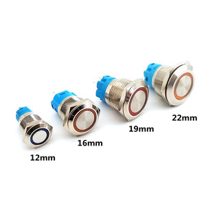 Waterproof Metal Push Button Switch 12 16 19 22mm with <strong>LED</strong> Light Momentary Latching Car Engine Power Switch 5V 12V <strong>24V</strong> 220V <strong>Red</strong> - Product Image 3