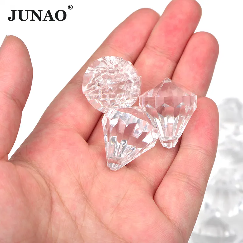 JUNAO 22mm Round Crystal Bead Curtain acrilico Hanging String cucito strass acrilici pietre trasparenti per la decorazione