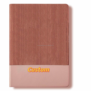 80 hojas, 100 hojas de bloque de cuaderno plano grueso, diario de cuero PU suave, registro de estudiante universitario, libros de notas A4 personalizados rosas - Product Image 1