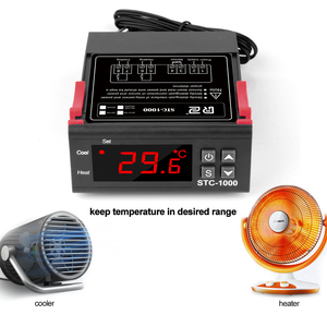 Termostato termorregulador LED Digital para incubadora, controlador de temperatura, relé de 10A, STC-1000 de refrigeración de calefacción, 12V, 24V, 72V, 220V