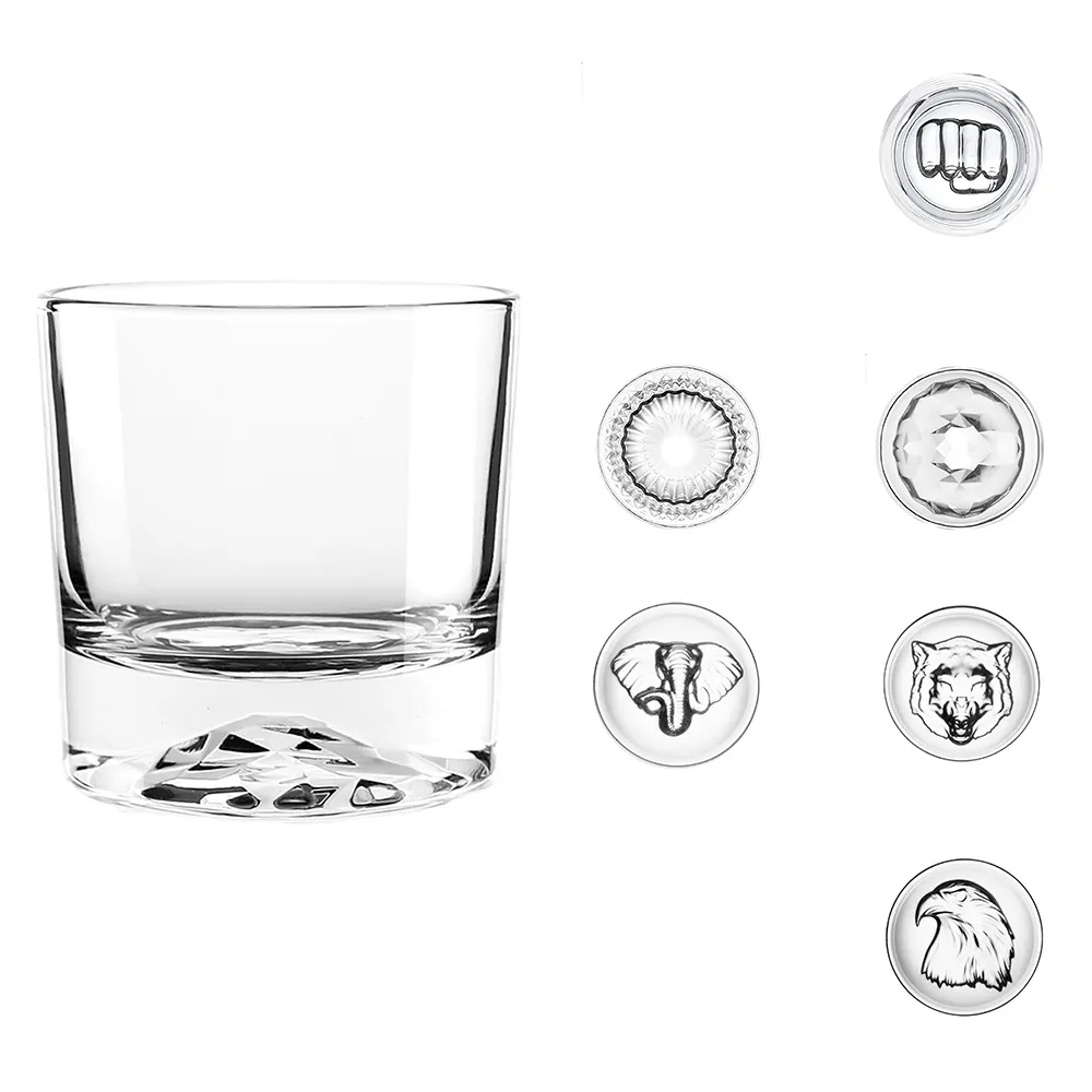 Iceberg-Gafas de whisky con patrón personalizado inferior, 315 ml, a la moda, con muestra gratis, venta al por mayor de fábrica
