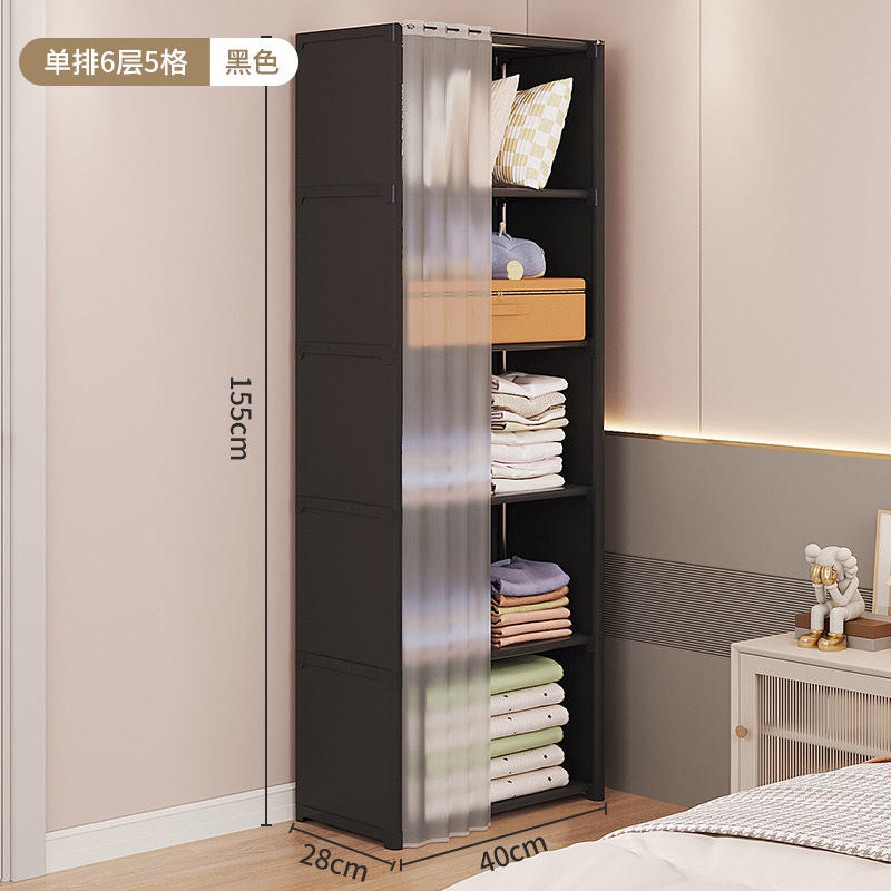 รุ่นราคาประหยัด - ชั้นวางสินค้าสีดำแบบหกชั้นแถวเดี่ยว