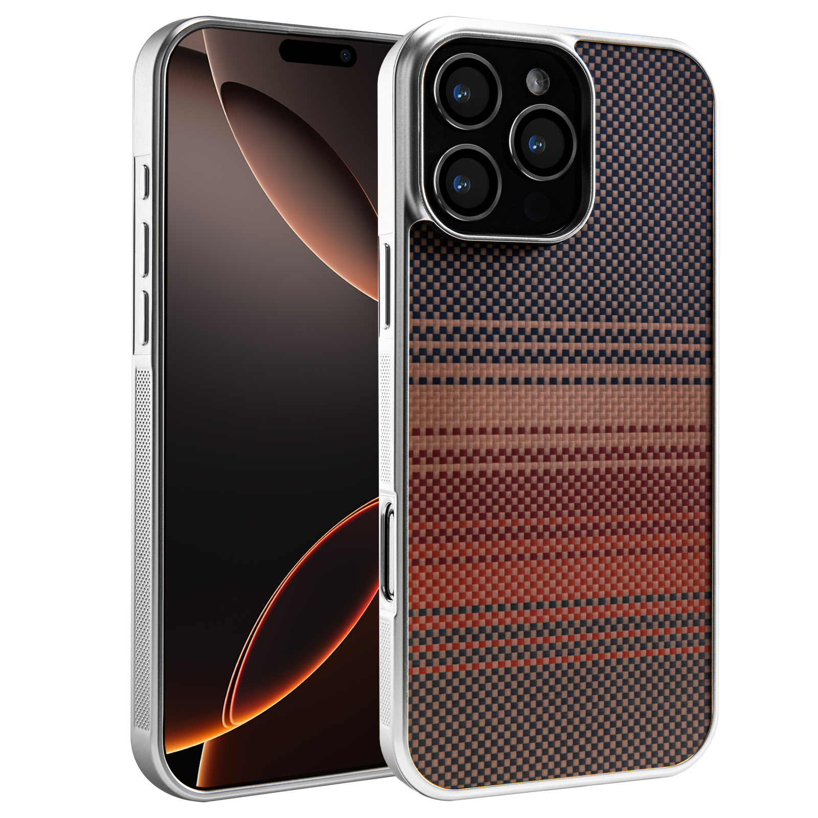 TPU argento con Kevlar magnetico effetto tramonto
