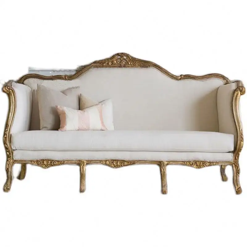 Французский гостиной антикварный резной деревянный диван классическая французская мебель