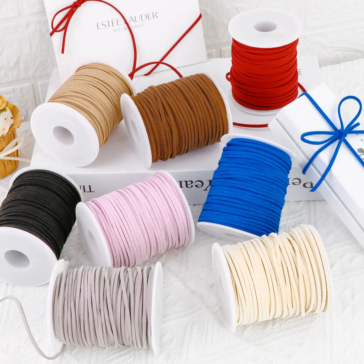 Gypsfy — ruban en peluches colorés de 1/8 pouces, 0.3cm de largeur, pour décoration de cadeau, boulangerie, corde