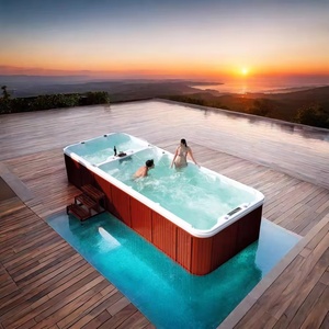 Ce được phê duyệt hiện đại freestanding Acrylic khách sạn sử dụng Whirlpool massage lớn ngoài trời balboa bơi Spa với drainer - Product Image 4