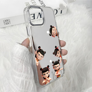 Nezha เคสโทรศัพท์ TPU กระจกแต่งหน้าสำหรับฤดูร้อนกันตกและกันกระแทกเข้ากันได้กับ iPhone 16/15/14/13/12/11/7/8สำหรับ APPL - Product Image 6
